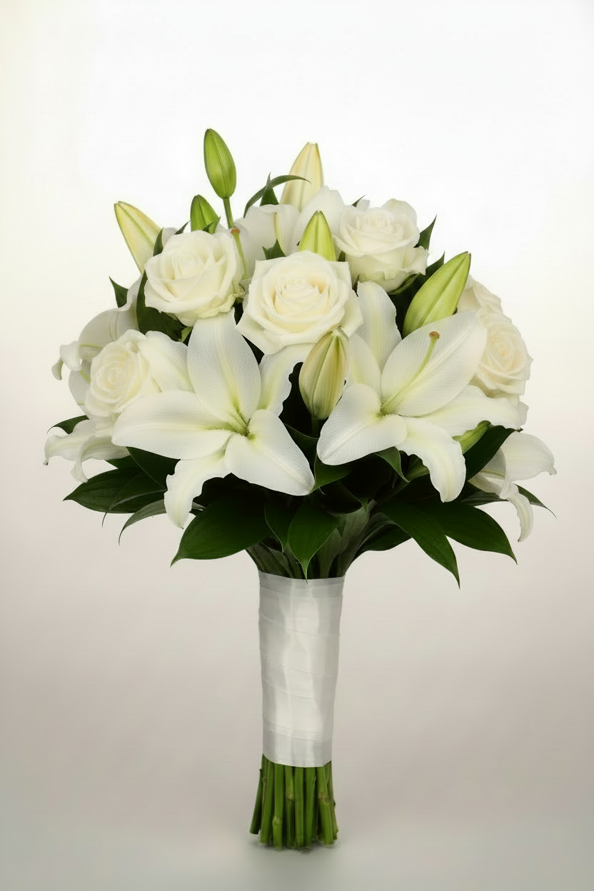 White Rose & Lily Bouquet